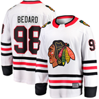 Johmsee C.Blackhawks #98 Connor Bedard White Away Breakaway Player Jerseys