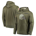 Johmsee C.Browns Olive Salute to Service Pullover Hoodies Home Game Blank Player Stitched Jerseys