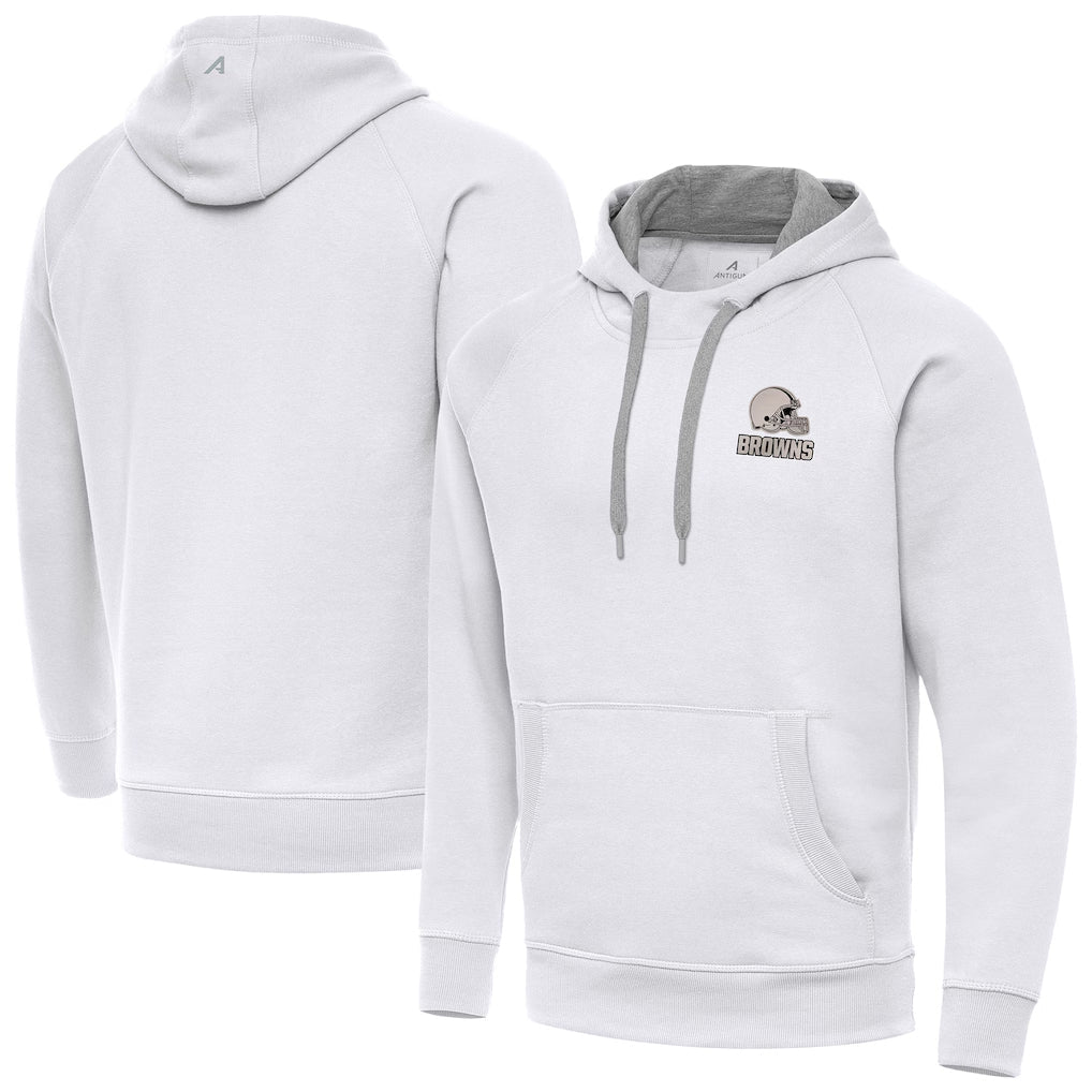 Johmsee C.Browns White Brushed Carbon Pullover Hoodie Blank Player Limited Stitched Jerseys