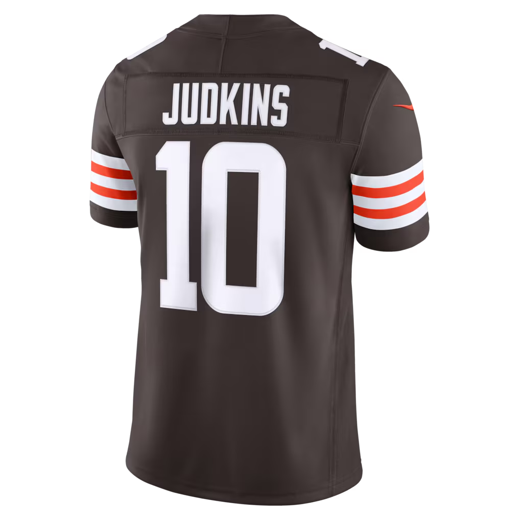 Johmsee C.Browns #10 Quinshon Judkins Brown Team Vapor F.U.S.E. Stitched Limited Jerseys