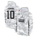 Johmsee C.Browns #10 Quinshon Judkins Player Arctic Camo Salute to Service Hoodies Limited Game Stitched Jerseys