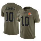 Johmsee C.Browns #10 Quinshon Judkins Player Olive Salute to Service Limited Game Stitched Jerseys