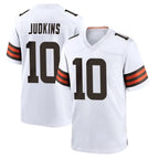 Johmsee C.Browns #10 Quinshon Judkins Player White Home Game Stitched Jerseys