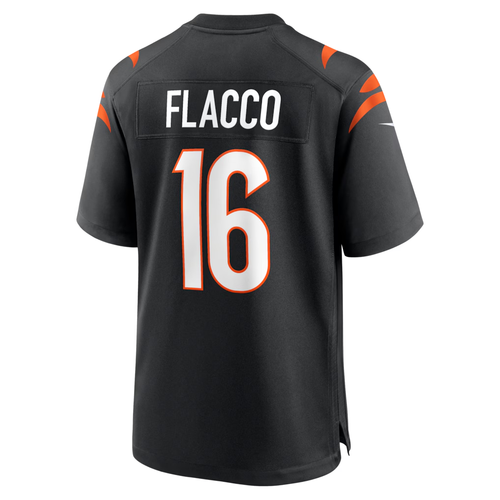 Johmsee C.Bengals #16 Bengals Joe Flacco Black Team Game Stitched Jerseys