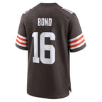 Johmsee C.Browns #16 Isaiah Bond Player Brown Home Game Stitched Jerseys