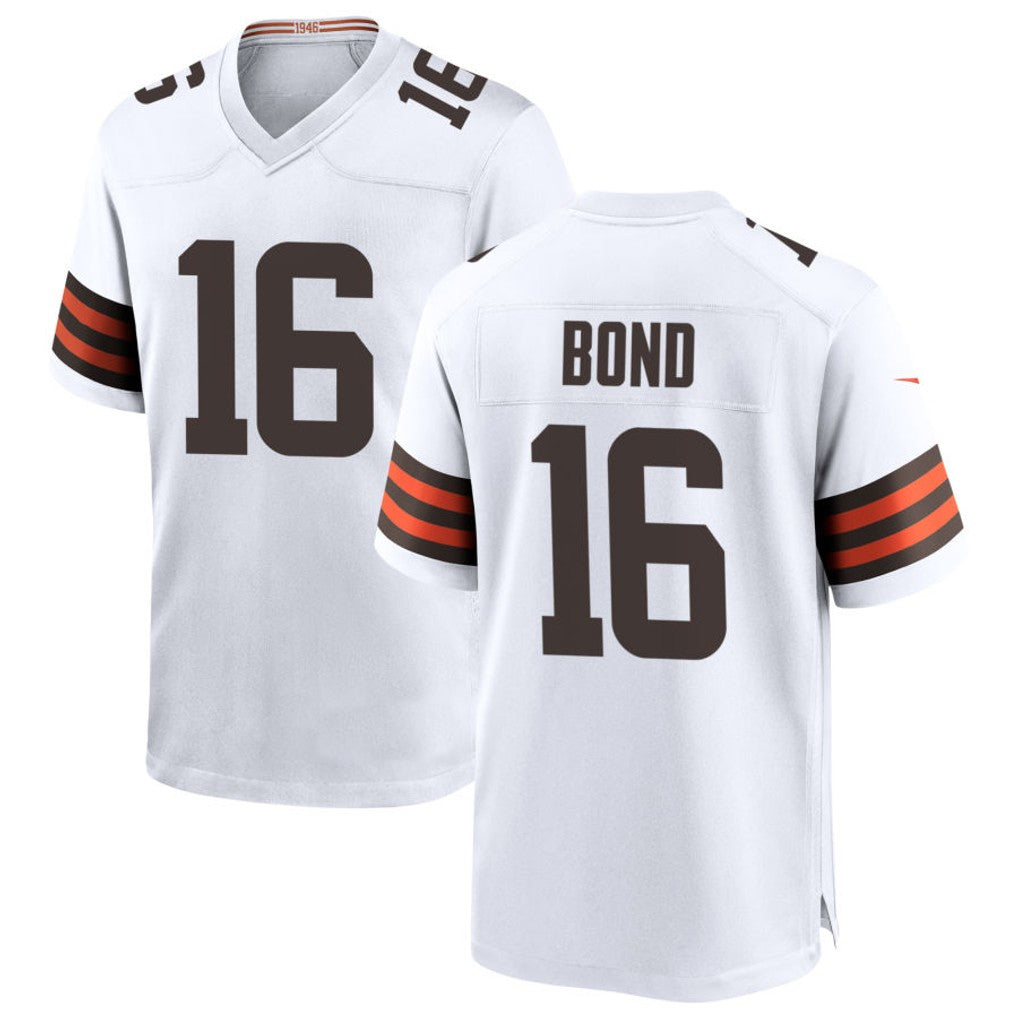 Johmsee C.Browns #16 Isaiah Bond Player White Home Game Stitched Jerseys