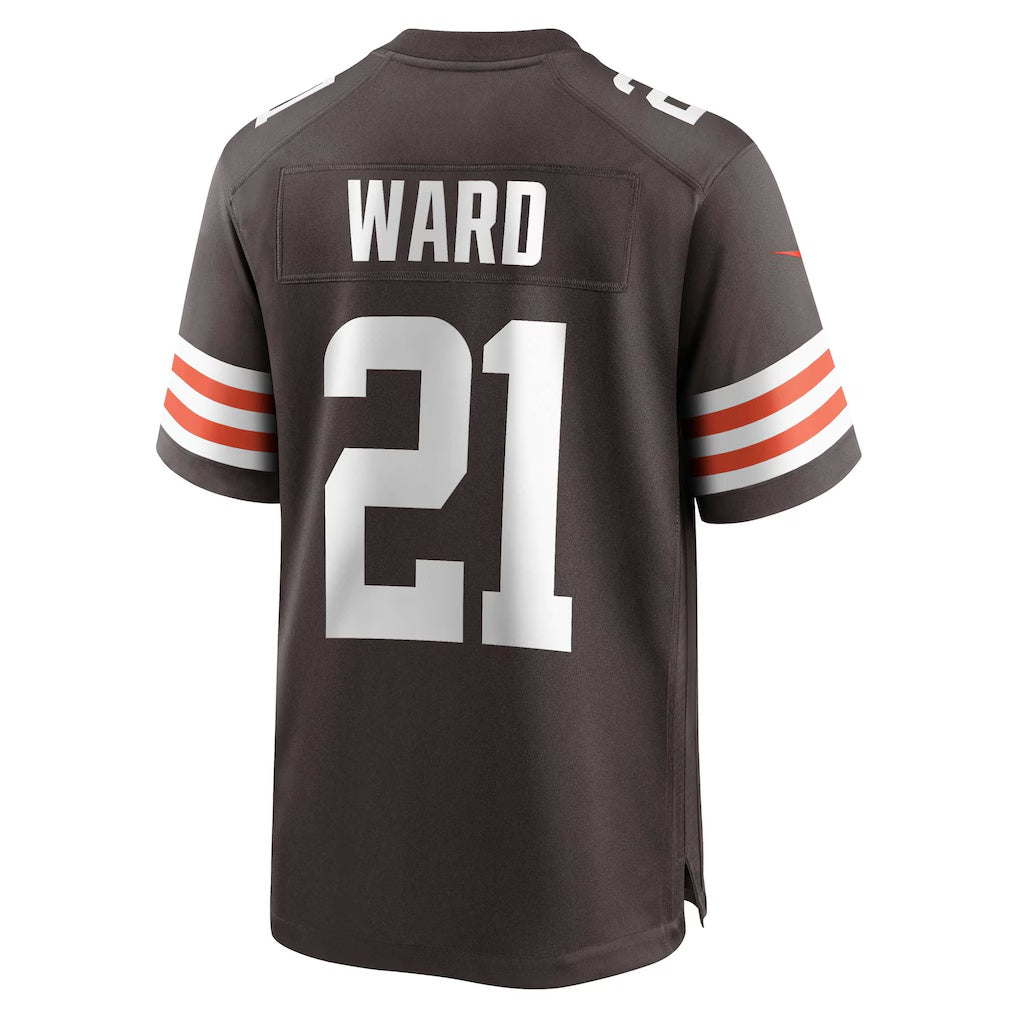 Johmsee C.Browns #21 Denzel Ward Brown Game Stitched Jerseys