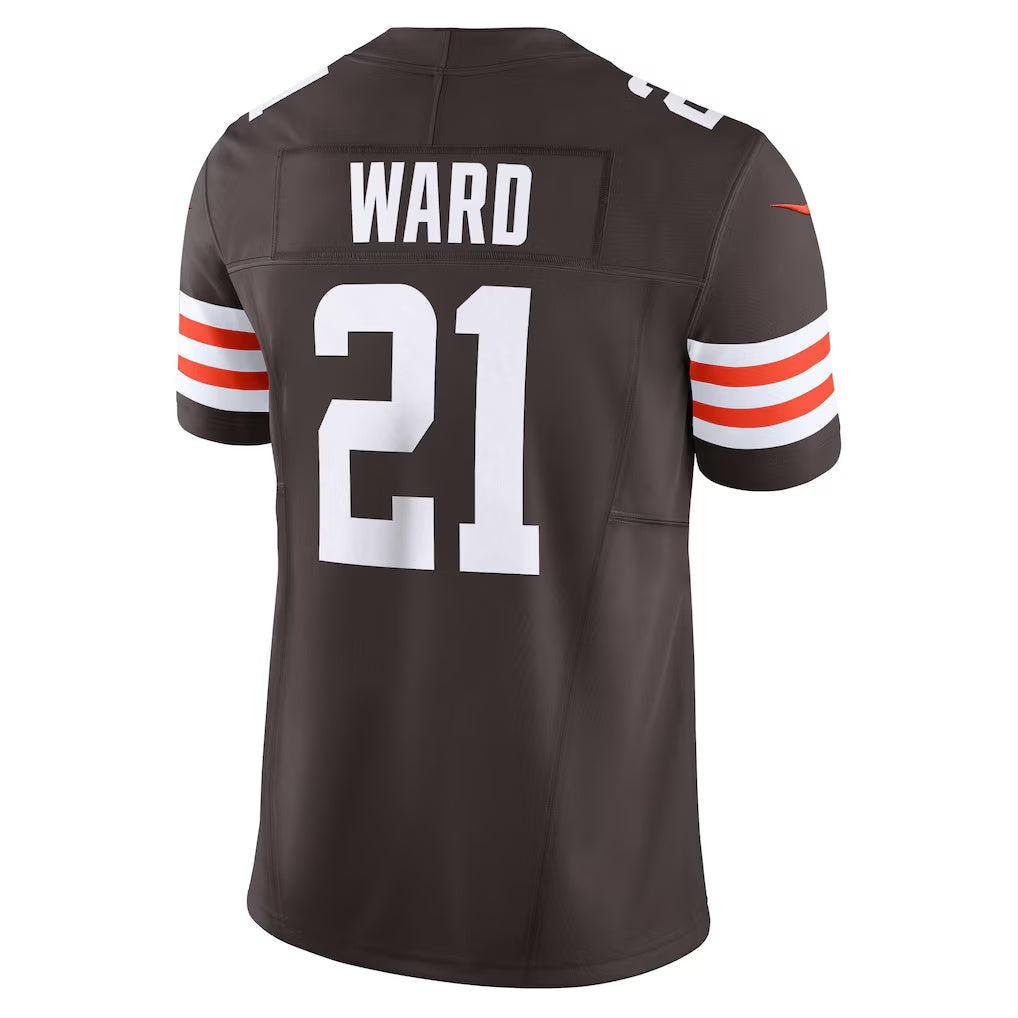 Johmsee C.Browns #21 Denzel Ward Brown Vapor F.U.S.E. Limited Stitched Jerseys