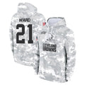 Johmsee C.Browns #21 Denzel Ward Player Arctic Camo Salute to Service Hoodies Limited Game Stitched Jerseys