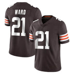 Johmsee C.Browns #21 Denzel Ward Player Brown Color Vapor Untouchable Limited Home Game Stitched Jerseys