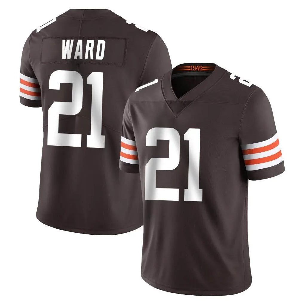 Johmsee C.Browns #21 Denzel Ward Player Brown Color Vapor Untouchable Limited Home Game Stitched Jerseys
