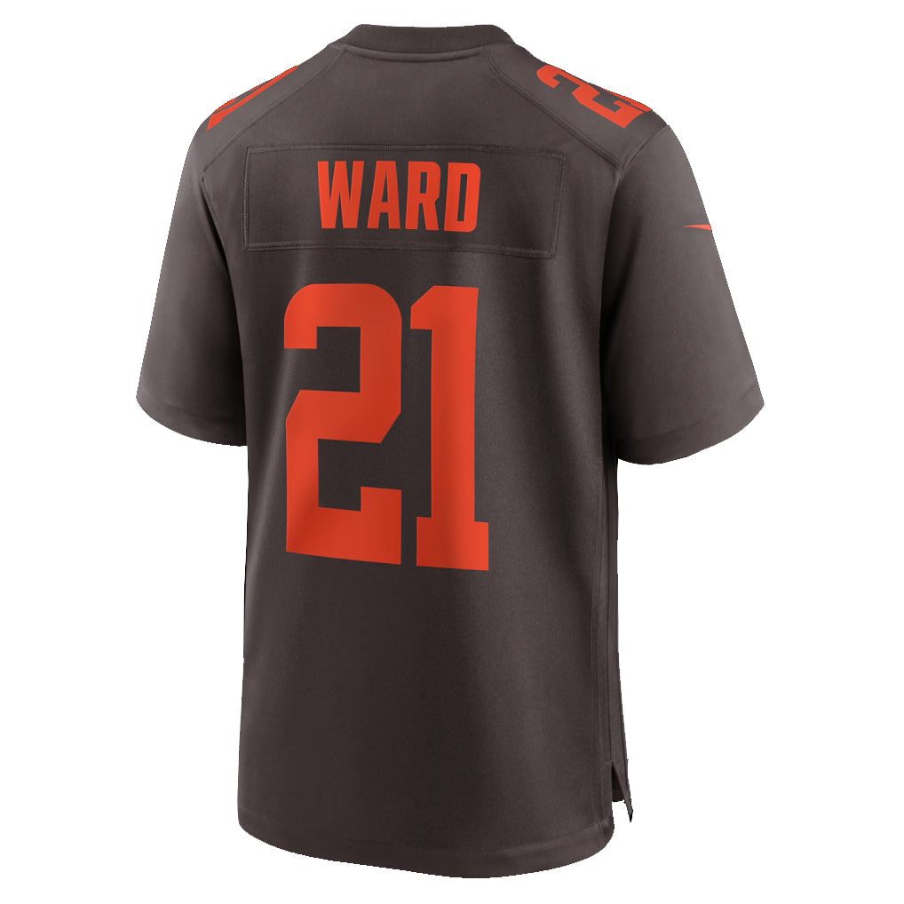 Johmsee C.Browns #21 Denzel Ward Player Brown Game Football Jerseys