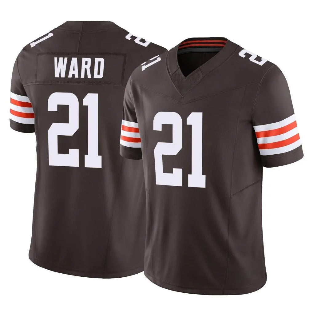 Johmsee C.Browns #21 Denzel Ward Player Brown Vapor F.U.S.E. Limited Home Game Stitched Jerseys