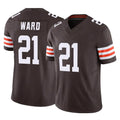 Johmsee C.Browns #21 Denzel Ward Player Brown Vapor F.U.S.E. Limited Home Game Stitched Jerseys