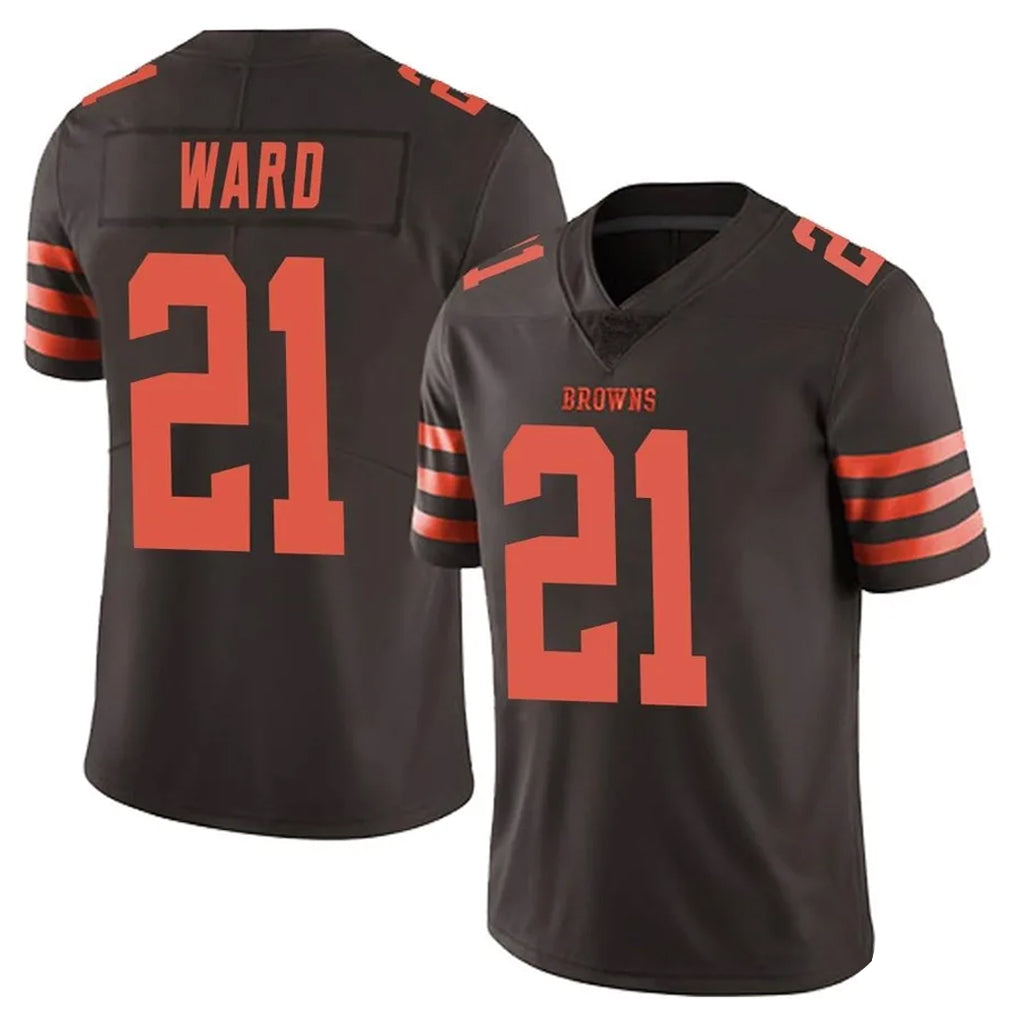 Johmsee C.Browns #21 Denzel Ward Player Brown Vapor Limited Color Rush Football Jerseys