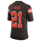Johmsee C.Browns #21 Denzel Ward Player Brown Vapor Limited Football Jerseys