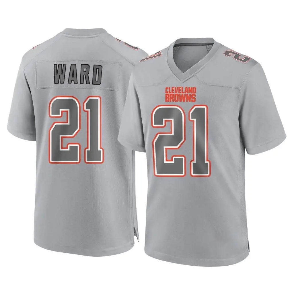 Johmsee C.Browns #21 Denzel Ward Player Gray Atmosphere Fashion Game Stitched Jerseys