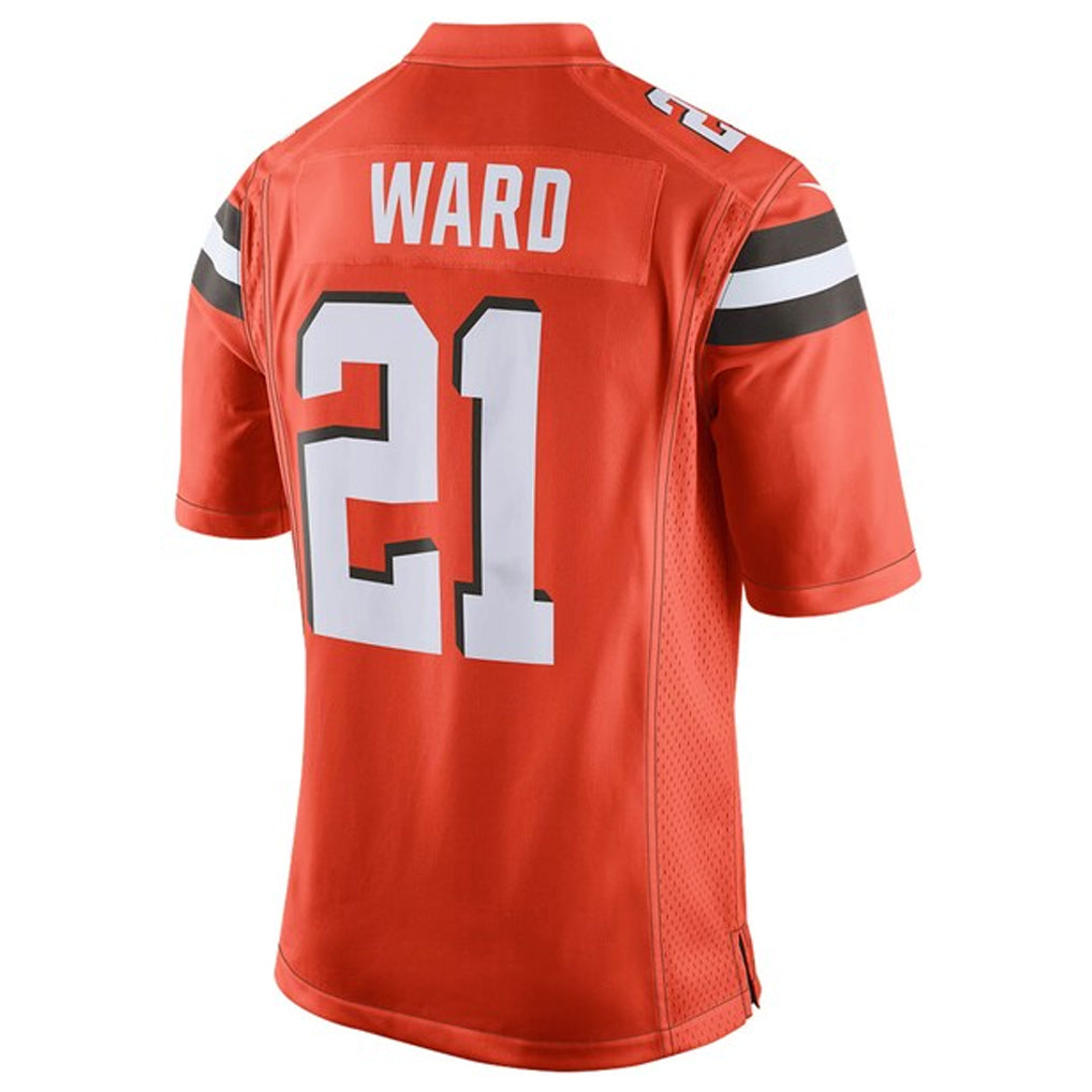 Johmsee C.Browns #21 Denzel Ward Player Orange Vapor Limited Football Jerseys
