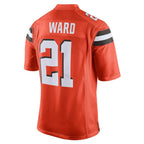 Johmsee C.Browns #21 Denzel Ward Player Orange Vapor Limited Home Game Stitched Jerseys