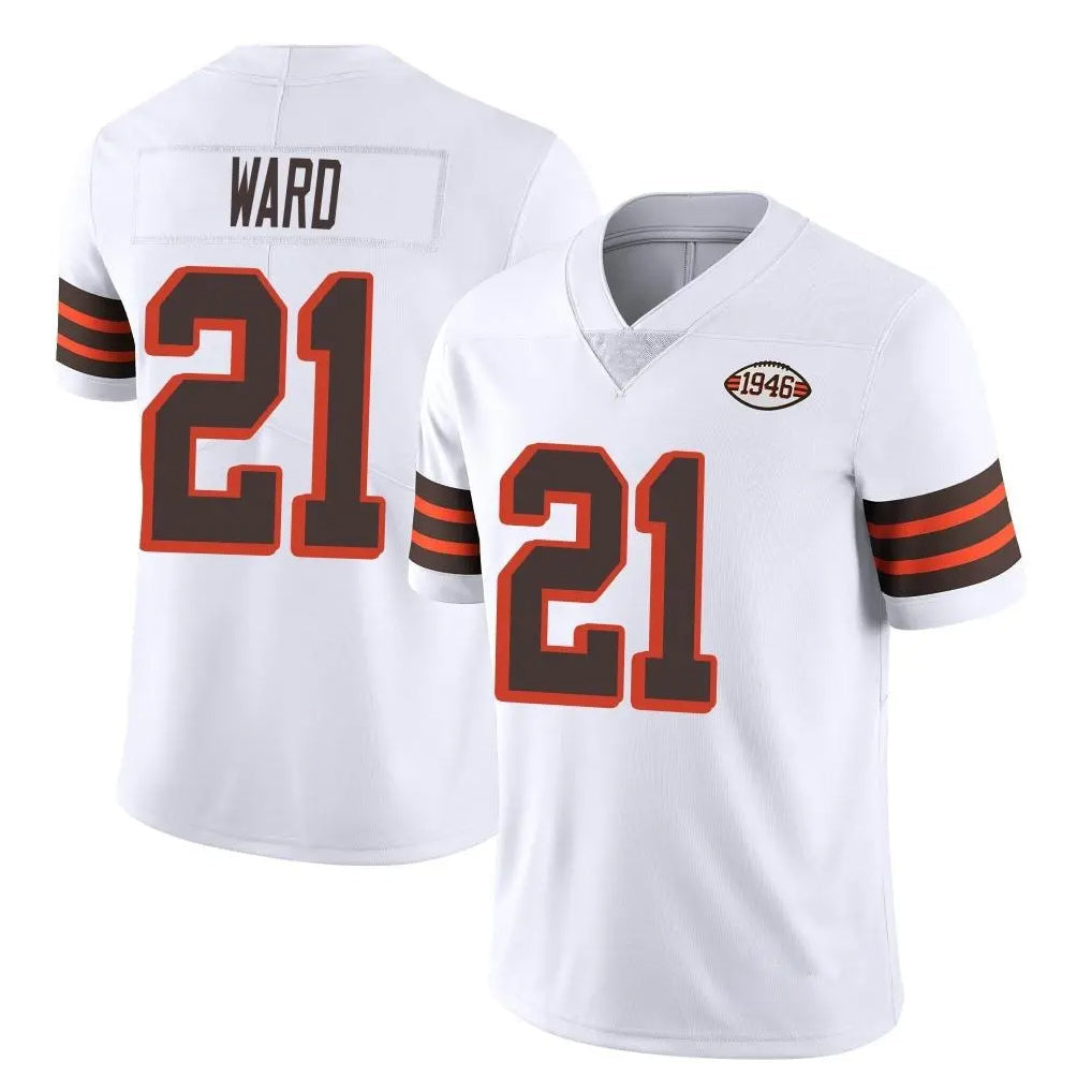 Johmsee C.Browns #21 Denzel Ward Player White Limited  Vapor 1946 Collection Alternate Game Stitched Jerseys
