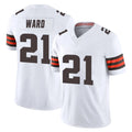 Johmsee C.Browns #21 Denzel Ward Player White Vapor F.U.S.E. Limited Home Game Stitched Jerseys