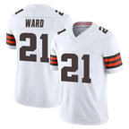 Johmsee C.Browns #21 Denzel Ward Player White Vapor F.U.S.E. Limited Home Game Stitched Jerseys