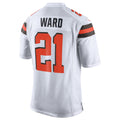 Johmsee C.Browns #21 Denzel Ward Player White Vapor Limited Football Jerseys