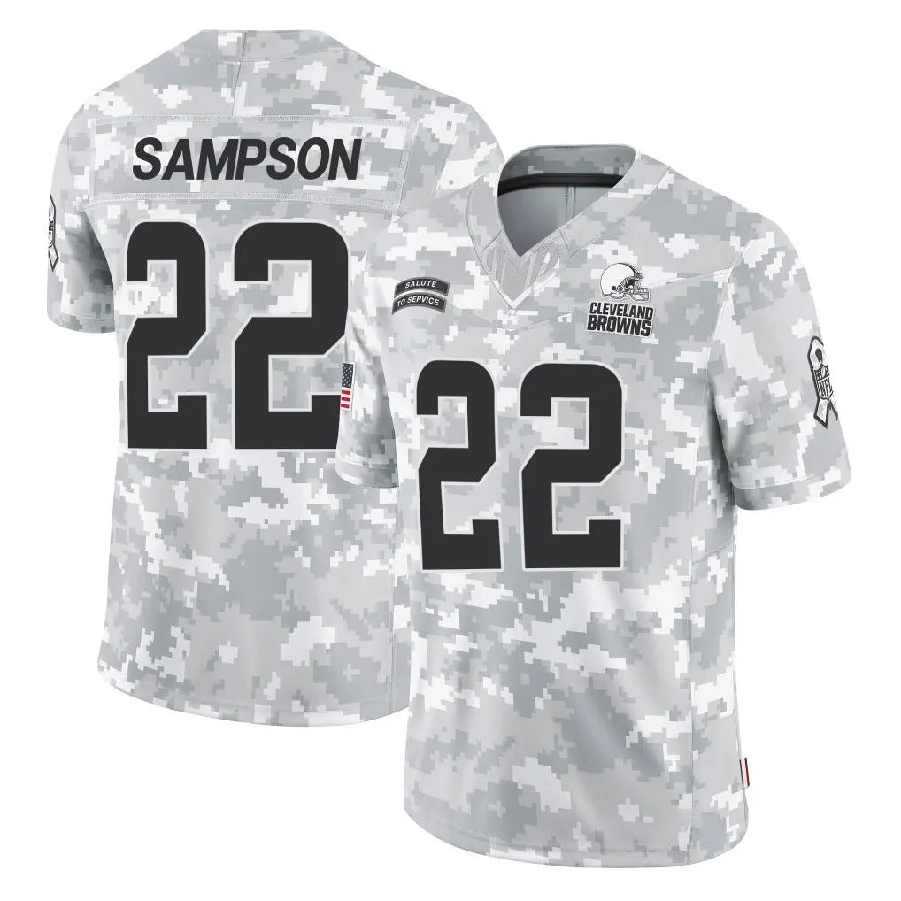 Johmsee C.Browns #22 Dylan Sampson Player Arctic Camo Salute to Service Limited Home Game Stitched Jerseys