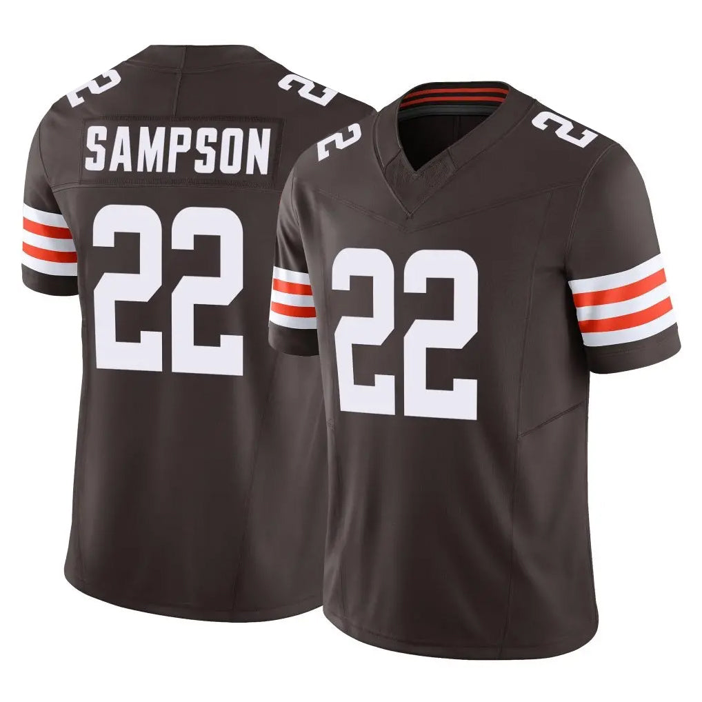 Johmsee C.Browns #22 Dylan Sampson Player Brown Vapor F.U.S.E. Limited Home Game Stitched Jerseys