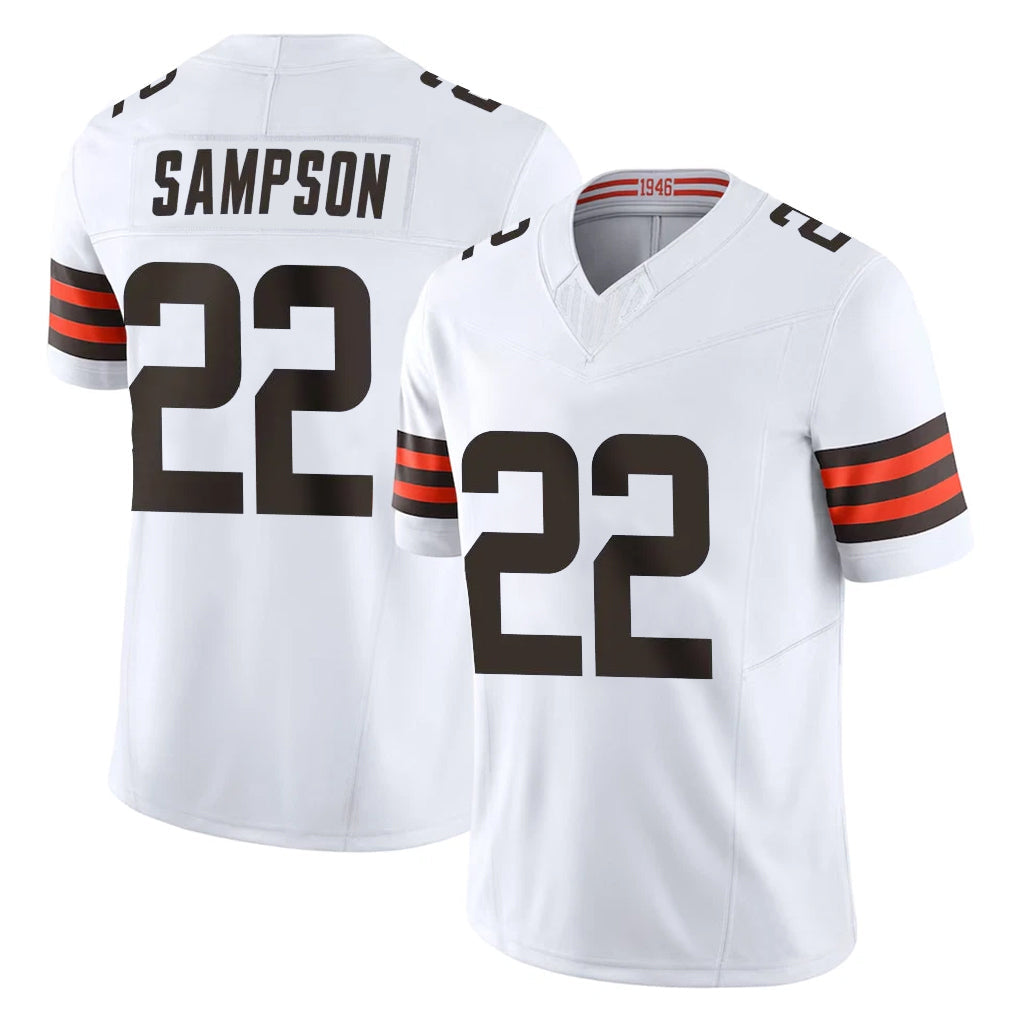 Johmsee C.Browns #22 Dylan Sampson Player White Vapor F.U.S.E. Limited Home Game Stitched Jerseys