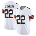 Johmsee C.Browns #22 Dylan Sampson Player White Vapor F.U.S.E. Limited Home Game Stitched Jerseys