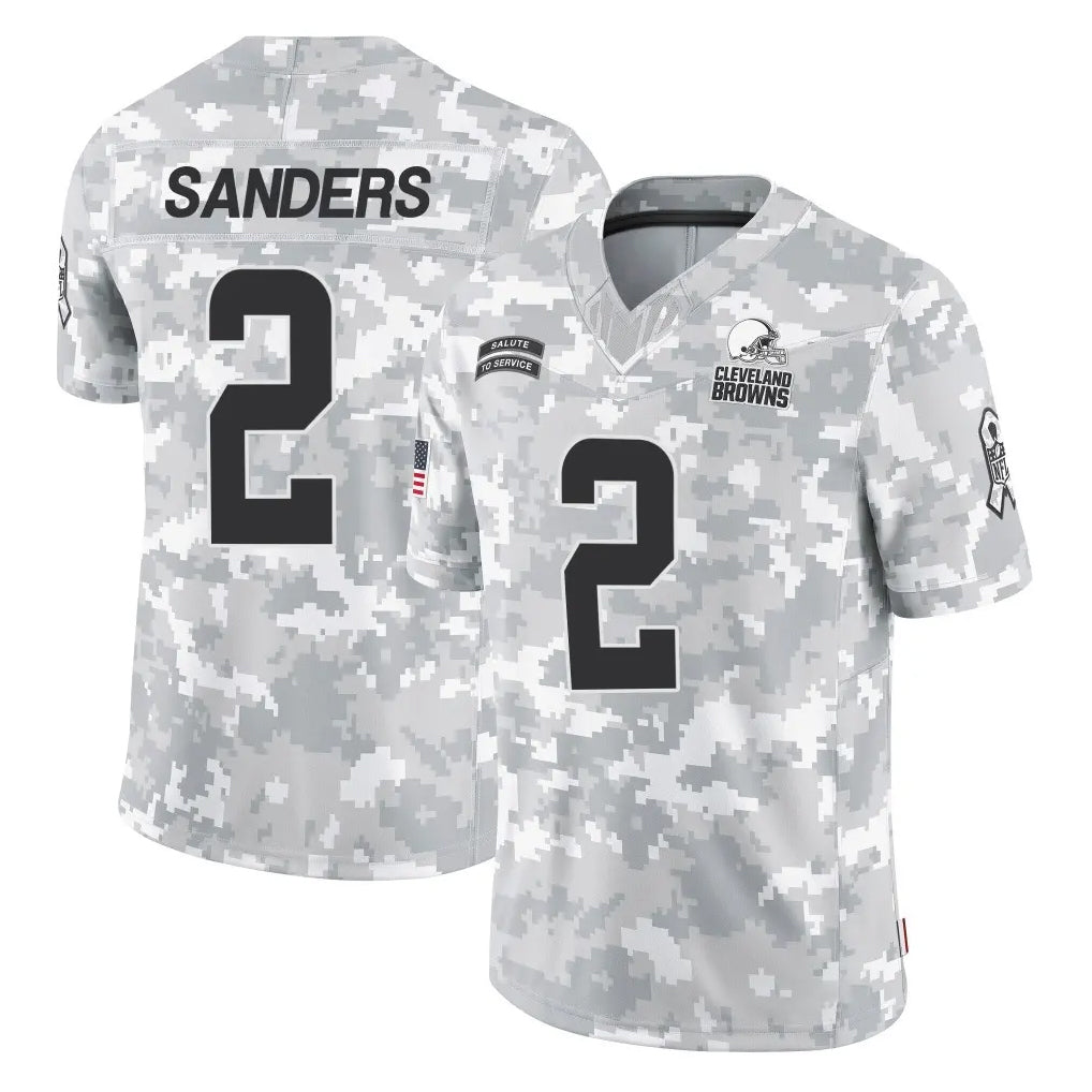 Johmsee C.Browns #2 Shedeur Sanders Player Arctic Camo Salute to Service Limited Home Game Stitched Jerseys