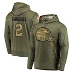 Johmsee C.Browns #2 Shedeur Sanders Player Olive Salute to Service Pullover Hoodies Home Game Stitched Jerseys