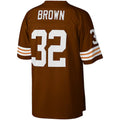 Johmsee C.Browns #32 Jim Brown Mitchell & Ness Brown Big & Tall Retired Player Replica Stitched Jerseys
