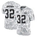 Johmsee C.Browns #32 Jim Brown Player Arctic Camo Salute to Service Limited Home Game Stitched Jerseys