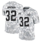Johmsee C.Browns #32 Jim Brown Player Arctic Camo Salute to Service Limited Home Game Stitched Jerseys