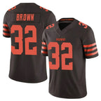 Johmsee C.Browns #32 Jim Brown Player Brown Limited Vapor F.U.S.E. Alternate Game Stitched Jerseys