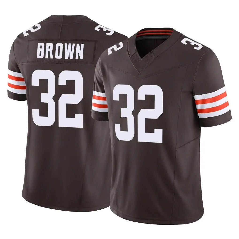 Johmsee C.Browns #32 Jim Brown Player Brown Vapor F.U.S.E. Limited Home Game Stitched Jerseys