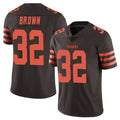 Johmsee C.Browns #32 Jim Brown Player Browns Color Rush Limited Home Game Stitched Jerseys