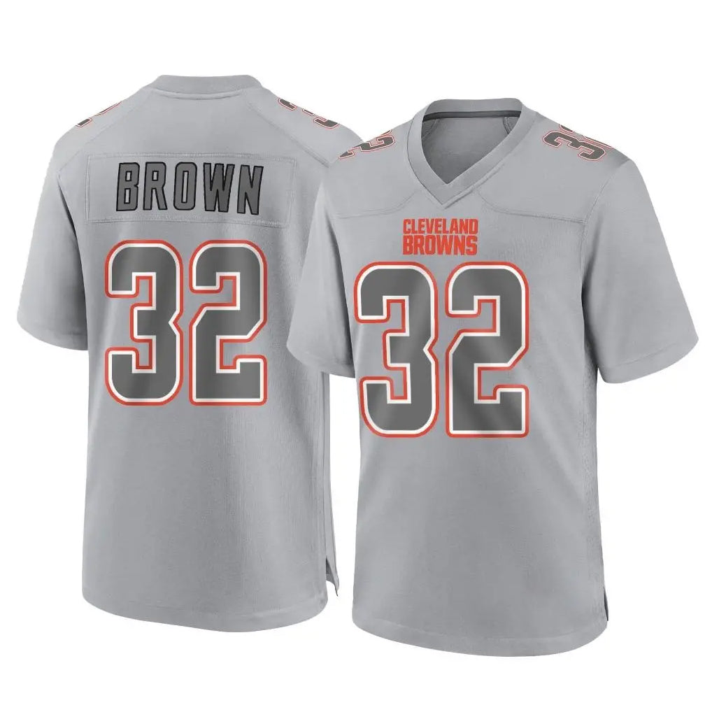Johmsee C.Browns #32 Jim Brown Player Gray Atmosphere Fashion Game Stitched Jerseys