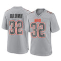 Johmsee C.Browns #32 Jim Brown Player Gray Atmosphere Fashion Game Stitched Jerseys