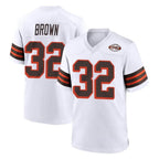 Johmsee C.Browns #32 Jim Brown Player White Alternate Home Game Stitched Jerseys