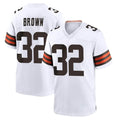 Johmsee C.Browns #32 Jim Brown Player White Home Game Stitched Jerseys