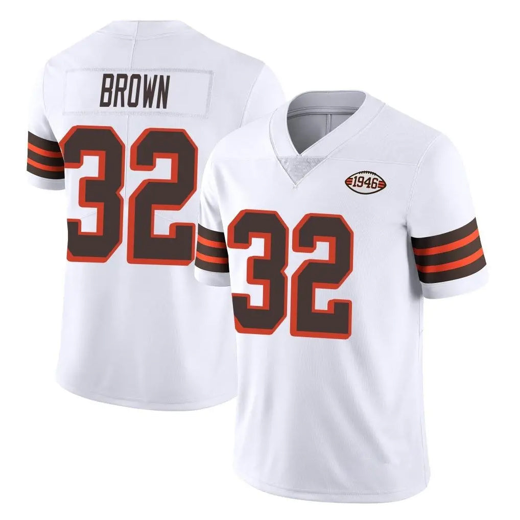 Johmsee C.Browns #32 Jim Brown Player White Limited  Vapor 1946 Collection Alternate Game Stitched Jerseys