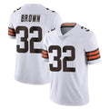 Johmsee C.Browns #32 Jim Brown Player White Vapor Untouchable Limited Home Game Stitched Jerseys