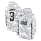 Johmsee C.Browns #3 Jerry Jeudy Player Arctic Camo Salute to Service Hoodies Limited Game Stitched Jerseys