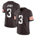 Johmsee C.Browns #3 Jerry Jeudy Player Brown Color Vapor Untouchable Limited Home Game Stitched Jerseys