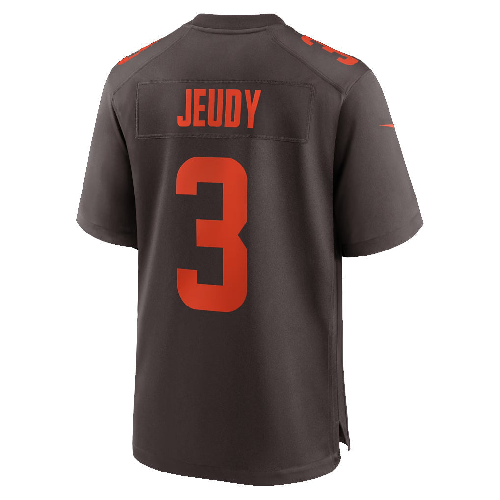 JohmseeC.Browns #3 Jerry Jeudy Player Brown Game Stitched Jerseys