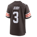 JohmseeC.Browns #3 Jerry Jeudy Player Brown Home Game Stitched Jerseys