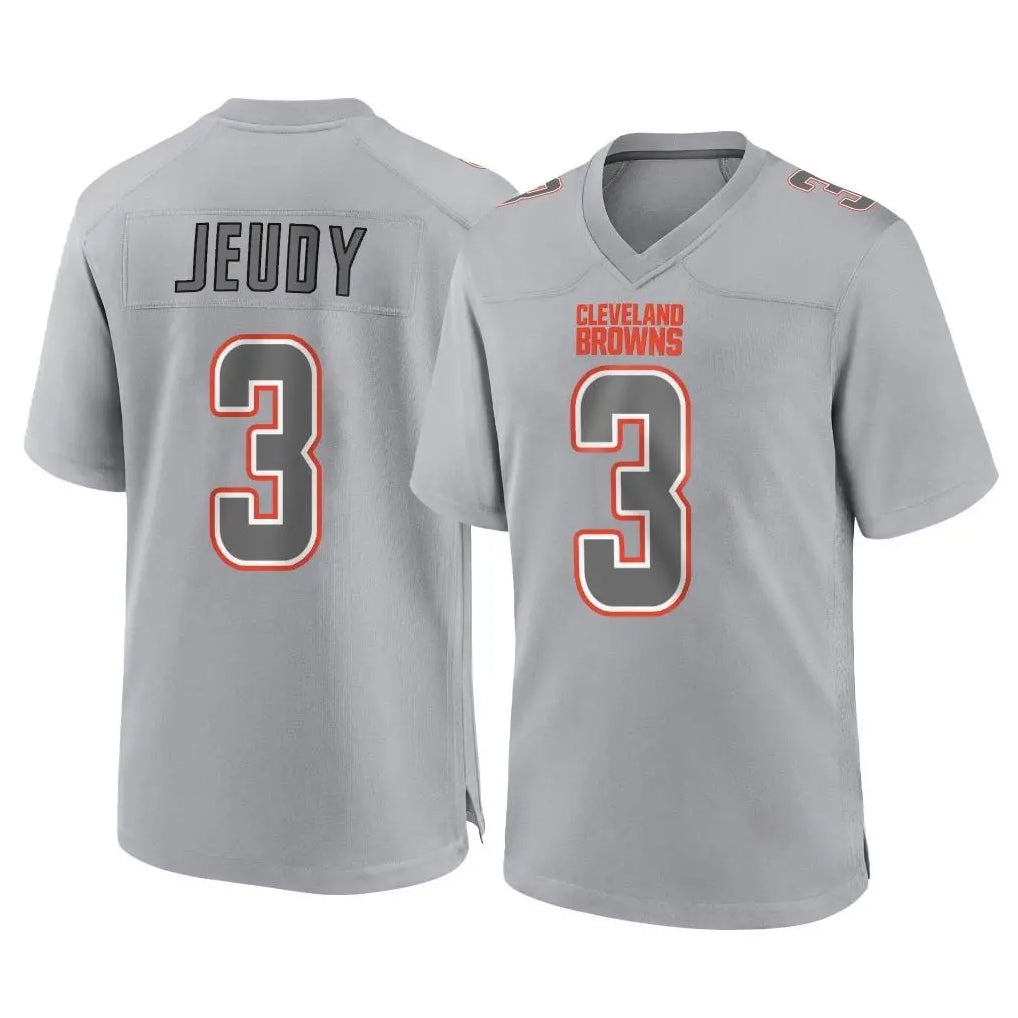 Johmsee C.Browns #3 Jerry Jeudy Player Gray Atmosphere Fashion Game Stitched Jerseys